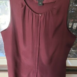Ann Taylor Sleeveless Burgundy Blouse